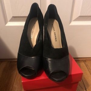 Audrey Brooke peep toe booties